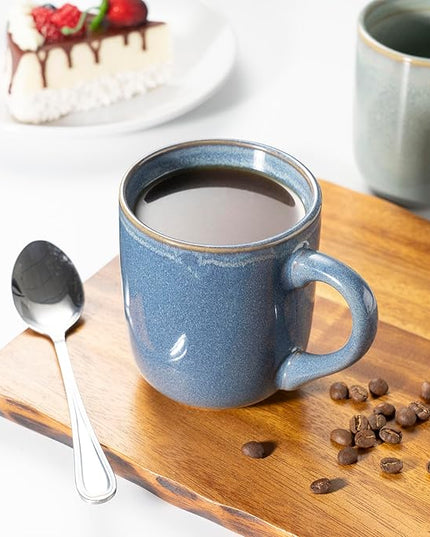 bestone Coffee Mugs Set of 6，12 oz Coffee Mugs, Ceramic Mugs with Handles,Cups Microwave & Dishwasher safe，Vibrant Colors
