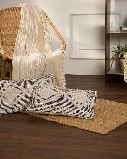 REDEARTH · Rectangular Area Rug - 2'x3' Braided Natural Jute - Artisan Made Boho Jute Rugs for Bedroom - Kitchen - Living Room - Farmhouse - Aesthetic Home Decor- Handmade Vintage Decor