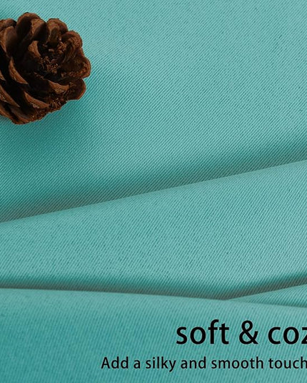 JIUZHEN Turquoise Blackout Curtains with Tiebacks Thermal Insulated, Light Blocking and Noise Reducing Grommet Curtains for Bedroom and Living Room, Set of 2 Window Curtain Panels, 60 x 84 Inch Length