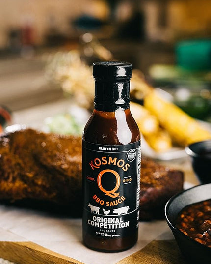 Kosmos Q Original Competition BBQ Sauce, Sweet and Smoky Barbecue Sauce for Ribs, Pulled Pork, Brisket, Chicken & More, Award-Winning Competition Recipe with Brown Sugar, Ketchup & Worcestershire, 15.5 Oz Bottle
