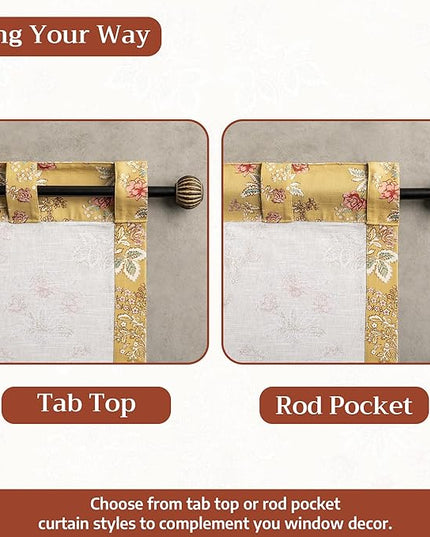 Maison d' Hermine Curtains for Living Room 100% Cotton 96 inch Length One Panel Light Filtering Curtains for Bedroom Windows with Rod and Loop Pockets Drapes (Marquise Yellow, 50" W x 96" L)