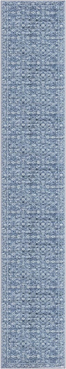 2.6x18 Runner Washable Rug for Kitchen, Blue Soft Classic Runner with Non-Slip, Non-Shedding Distressed Floral Rug for Hallways Entryway Bedroom Bathroom Laundry Indoor