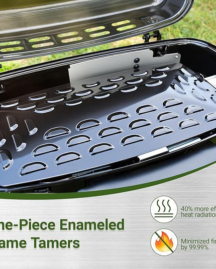 Brand-Man Portable Gas Grill, Propane Standup Grill with Folding Cart & Push-Button Ignition, Ideal for Camping, Tailgating, BBQ, Backyard, Patio & More