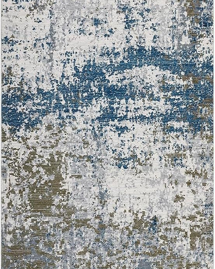 Modern Abstract 2x10 Runner Rug Non Slip Non Shedding Rug Low Pile Stain Resistant for Bedroom Hallway Kitchen,Navy