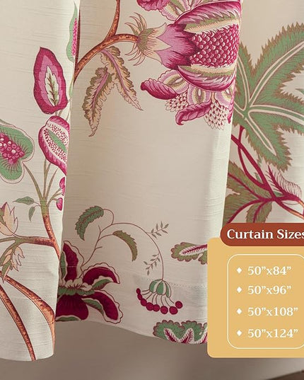 Maison d'Hermine Curtains for Living Room 100% Cotton 96 inch Length One Panel Light Filtering Curtains for Bedroom Windows with Rod and Loop Pockets Drapes (Chantilly, 50" W x 96" L)