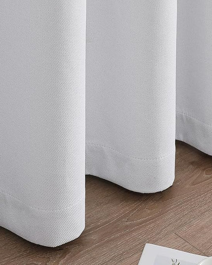 Joydeco Custom 100% Blackout Curtains 1 Panel, Grommet Thermal Insulated Curtains& Drapes, Room Darkening Drapes for Bedroom Living Room Window (Custom Size, Pure White)