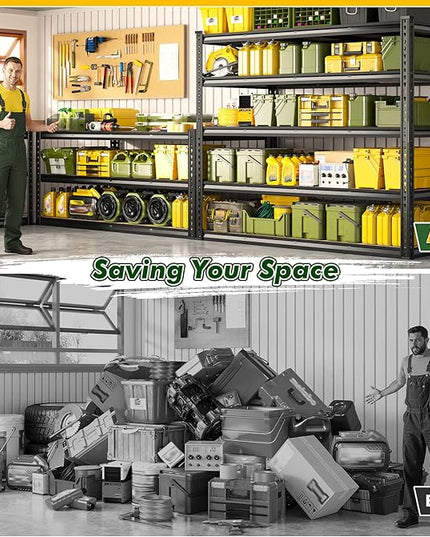 55.1" W Garage Shelves 2230LBS Storage Shelves, 5 Tier Adjustable Metal Shelving, Garage Shelving for Storage, Basement, Warehouse, Pantry, Kitchen, 55.1" W x 24.1" D x 72.1" H, Black