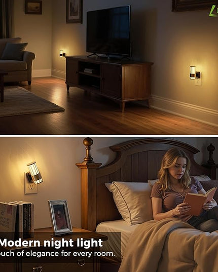 L LOHAS LED Night Light, Automatic Night Lights Plug into Wall, 0-100LM Adjustable Brightness LED Night Light, Dimmable Night Lights Plug in with Auto Light Sensor, for Bedroom Hallway Home Decor