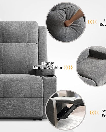 Reclining Sofa Couch,Loveseat Recliner Sofa with Drop Down Table/ 4 Cup Holder/Hidden Storage, Wall Hugger Recliner Sofa for Living Room & Home Theater & RV