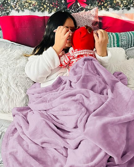 Bedsure GentleSoft Fleece Blanket Twin Size Lilac - 300GSM Lightweight Plush Fuzzy Cozy Soft Warm Blanket for Bed, Sofa, Couch, Travel, Camping, 60x80 inches