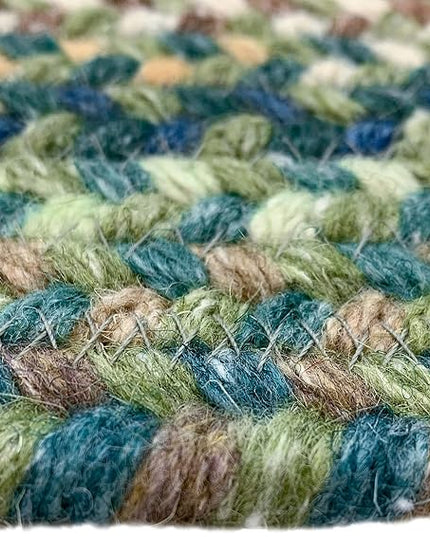 American Heritage Sage 0' 24" X 0' 36" Concentric Rectangle Braided Rug