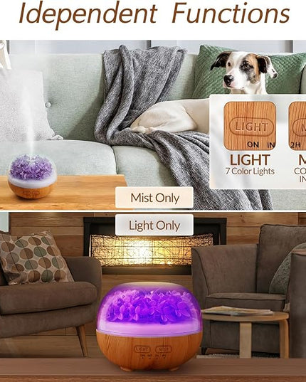 Aromatherapy Essential Oil Diffuser, 300ml Air Diffuser Humidifier with 7 LED Colors, Timer & Auto-Off for Home Bedroom Office (Purple)