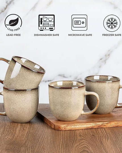 AmorArc 12oz Coffee Mugs, Ceramic Coffee Mugs set of 6 for Man, Woman, Dad, Mom, Modern Coffee Mugs with handle for Latte/Cappuccino/Milk/Cocoa. Dishwasher&Microwave Safe