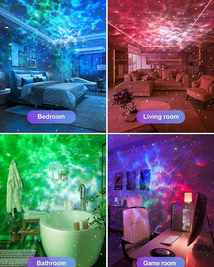 Star Projector, 15 Sounds & 15 Colors & Bluetooth Speaker, Galaxy Light Projector for Bedroom, Star Lights for Ceiling Projector, Kids Night Light