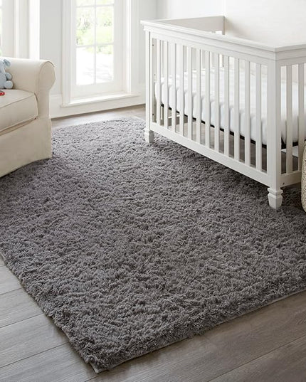Ophanie 6x9 Area Rugs, Upgrade Non-Slip Fluffy Soft Rugs for Living Room, Large Shag Grey Fuzzy Plush Rug, Gray Shaggy Big Carpets for Bedroom, Kids Boys Girls Dorm Nursery Home Decor Aesthetic