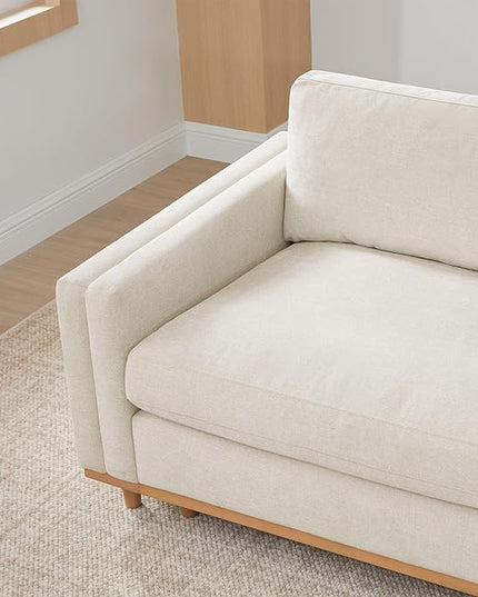 CHITA Super Large Luxury 3 Seat Sectional Modular Sofa, Down Filled Modern Sofa, Deep Seat Comfty Cloud Couch, 118 inch Width, 3 Seat Couch, Solid Wood Leg, Linen