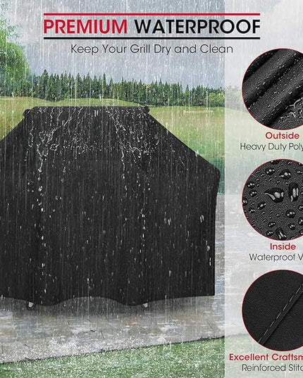 Unicook 63 Inch Grill Cover for Weber Genesis 300 Series and New 2022 Genesis 300, Outdoor BBQ Gas Grill Cover, Heavy Duty Waterproof Fade Resistant, Compared to Weber 7757