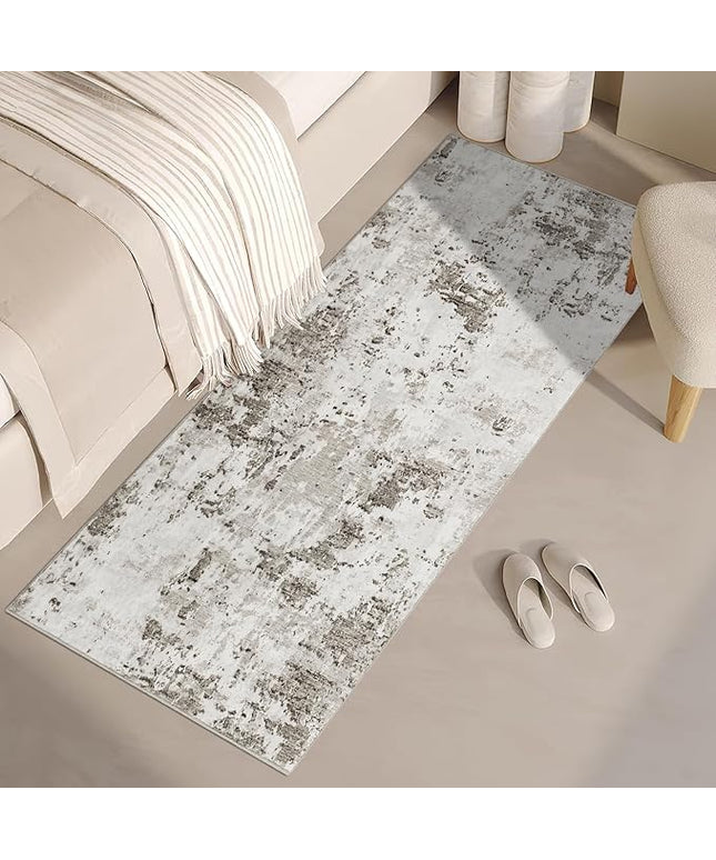 Modern Abstract Runner Rug 2x5 Washable Non Slip Stain Resistant Rug for Bedroom Living Room Non Shedding Low Pile Indoor Floor Cover,Taupe/Beige
