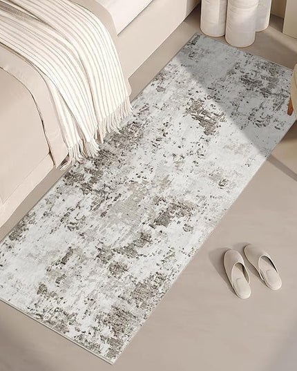Modern Abstract 2x7 Runner Rug Washable Non Slip Stain Resistant Rug for Hallway Kitchen Bedroom Non Shedding Low Pile Indoor Floor Cover,Taupe/Beige