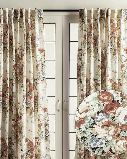 Maison d' Hermine Curtains for Living Room 100% Cotton 84 inch Length Two Panels Light Filtering Curtains for Bedroom Windows with Rod and Loop Pockets Drapes (Abbeville, 50" W x 84" L)