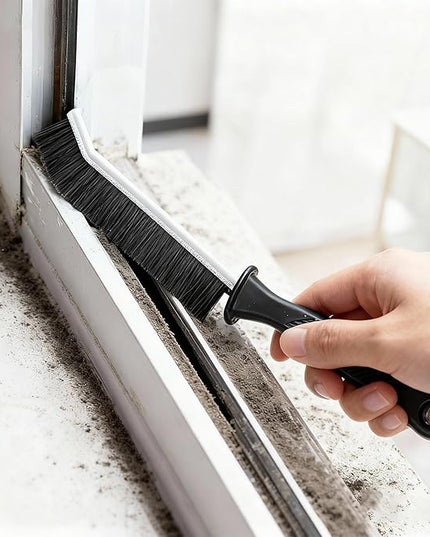 7 Pcs Hard Bristle Crevice Cleaning Brush Set - for Grout, Tight Spaces & Gap Cleaning, Deep Reach Narrow Scrubber Tools for Bathroom Tiles, Kitchen Sink, Window Tracks & Car Vents, Home Essentials