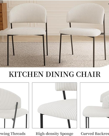 45.3 Inch Round Dining Table Set for 4, Mid Century Modern Small Coffee Set for Dining Room Kitchen Apartment (Cream Table + 4 White Shell Chairs)