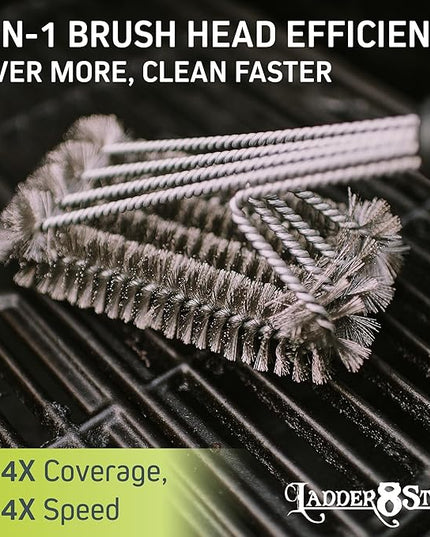 Jolly Green Products Heavy Duty Grill Brush for Outdoor Grill – Safe Grill Brush Designed by Firefighter | Barbecue Grill Brush & BBQ Brushes for Grill Cleaner | Durable & Safe for All Grates