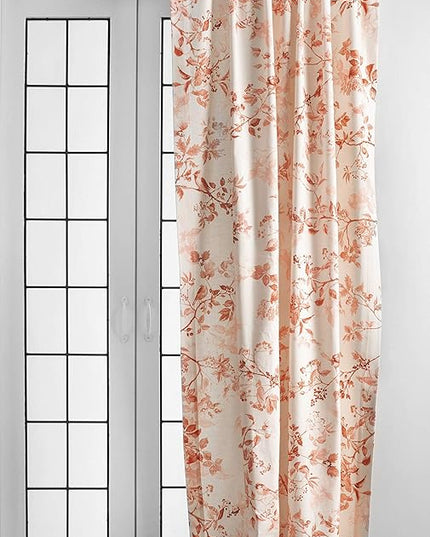 Maison d' Hermine Curtains for Living Room 100% Cotton 96 inch Length Two Panels Light Filtering Curtains for Bedroom Windows with Rod and Loop Pockets Drapes (Equinoxe Terracotta, 50" W x 96" L)