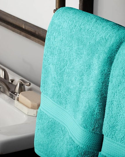 Superior Egyptian Cotton Pile 10 Piece Towel Set, Includes 2 Bath, 4 Hand, 4 Face Towels/Washcloths, Ultra Soft Luxury Towels, Thick Plush Essentials, Guest Bath, Spa, Hotel Bathroom, Turquoise