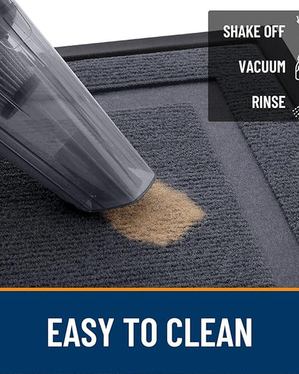 OLANLY Front Door Mat Indoor Outdoor Entrance, Waterproof All-Season, All-Weather Doormat, Sturdy Natural Rubber, Fade Resistant, Low Profile, Easy Clean Patio Porch Entryway Mat, 47x17, Light Grey