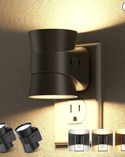 JandCase Night Light, Night Lights Plug Into Wall with 3 Color Temperatures, 2 Pack Dusk to Dawn Sensor Dimmable Nightlight, 3CCT (3000K/4000K/5000K) Adjustable LED Night Light for Bathroom Hallway