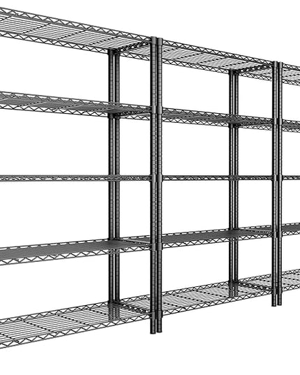 Storage Shelves Heavy Duty, 3 PCS 36" L x 14" W x 72" H Garage Wire Shelving Unit Loads 1750LBS, 5-Tier Adjustable Metal Industrial Utility Shelf Rack for Kitchen, Laundry Room, Warehouse, Basement