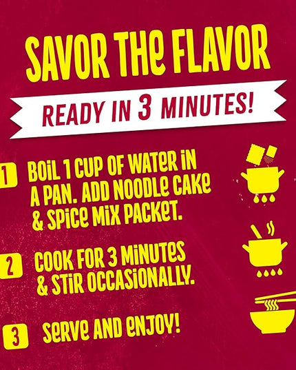 Maggi Korean Spicy BBQ Noodles, Korean Instant Noodles, 3 min, Spicy Ramen, Vegetarian, Halal, Kosher, 24-Pack