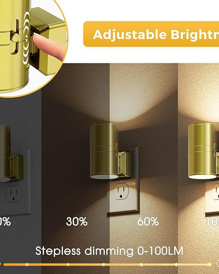 L LOHAS LED Night Light, Automatic Night Lights Plug into Wall, 2 Pack Nightlights With Light Sensor, 3000K Soft White 0-100LM Dimmable Modern Nightlight for Kids Bedroom Hallway