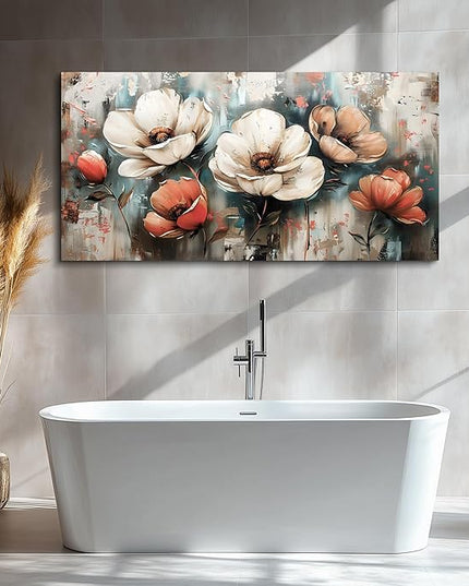 FUHAIHUA Canvas Wall Decor For Bedroom Large Wall Art For Living Room Office Decorations Boho Wall Pictures Flowers Landscape Paintings Artwork Aesthetic Posters Ready To Hang Home Decor 24x48 In