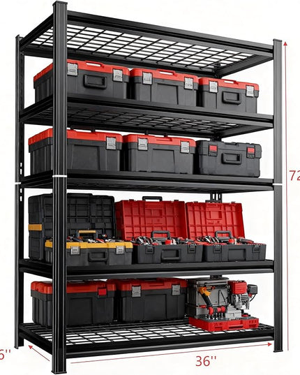 72''H Wire Shelving Unit, 3020 Lbs Heavy-Duty Garage Storage Shelves, 5-Tier Adjustable Reinforced Shelves for Laundry Rooms, Basements, Kitchens&Outdoor (36''W*16''D*72''H, 5-TIER-wire shelving)