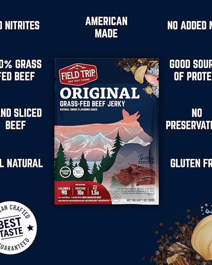 Field Trip Beef Jerky, Original, 1 Oz Bag, 12 Bags/carton