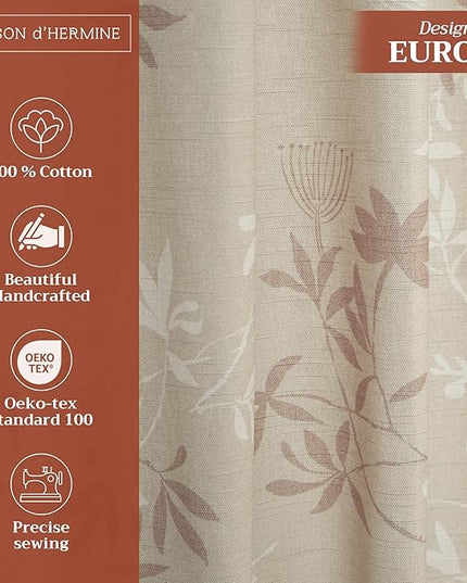 Maison d' Hermine Curtains for Living Room 100% Cotton 84 inch Length Two Panels Light Filtering Curtains for Bedroom Windows with Rod and Loop Pockets Drapes (Louxor Beige, 50" W x 84" L)