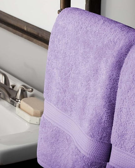 Superior Egyptian Cotton Pile 10 Piece Towel Set, Includes 2 Bath, 4 Hand, 4 Face Towels/Washcloths, Ultra Soft Luxury Towels, Thick Plush Essentials, Guest Bath, Spa, Hotel Bathroom, Purple