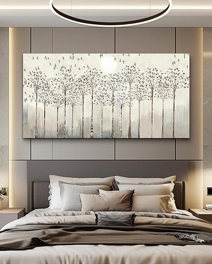 hyidecorart Large Canvas Wall Art For Living Room Decorations For Office Hotel Bedroom Wall Decor Trees And Birds Abstract Wall Paintings Canvas Prints Artworks Pictures Modern Home Decoration