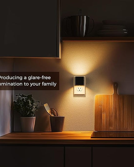 L LOHAS LED Night Light,[2-Pack] Night Lights Plug into Wall with Dusk to Dawn Sensor,Brightness Adjustable,3000K Soft White,Plug in Nightlight for Adults Bathroom Hallway Kitchen