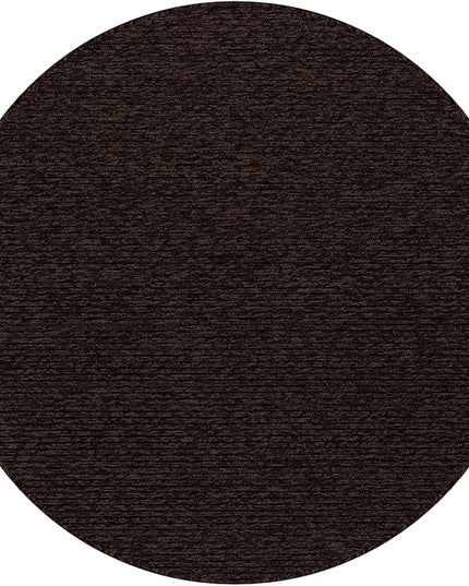 Beverly Rug Non-Slip Modern Rug 4 Round Solid Traditional Rubber Backing Machine Washable Soft Thin Indoor Area Rugs for Living Room Stain Resistant Non Shedding Casual Carpet (4 Round Brown)