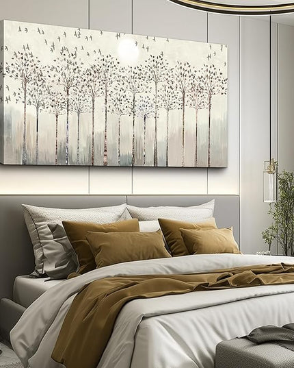 hyidecorart Large Canvas Wall Art For Living Room Decorations For Office Hotel Bedroom Wall Decor Trees And Birds Abstract Wall Paintings Canvas Prints Artworks Pictures Modern Home Decoration