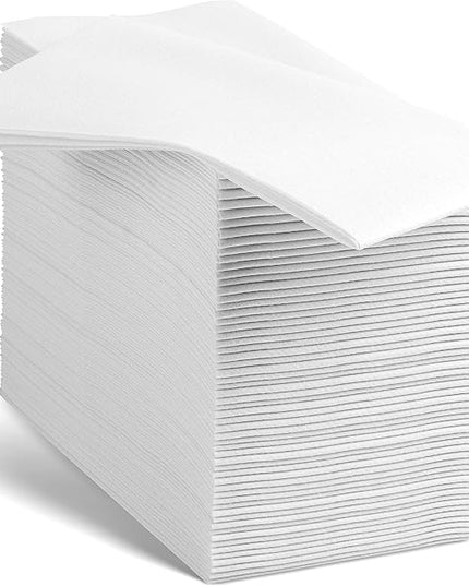 Linen-Feel European-White Paper Napkins - Decortive Cloth-Like Disposable Dinner Napkins - Soft And Absorbent. For Kitchen, Party, Wedding, Bathroom Or Any Occasion. (Pack of 1000)