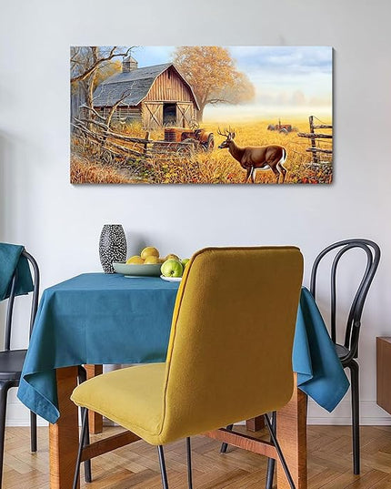 JEAWA Animal Canvas Wall Art Decor - Deer Canvas for Wall Decor, Farm Artwork Decor, Large Wall Art for Living Room Bedroom Bathroom, 20x40 IN