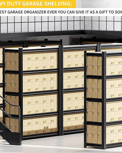 2 Set Garage Shelving Unit 72" H3000bls Heavy Duty Storage Shelves Easy Assembly 5 Tier Adjustable Metal Steel Utility Shelf Rack