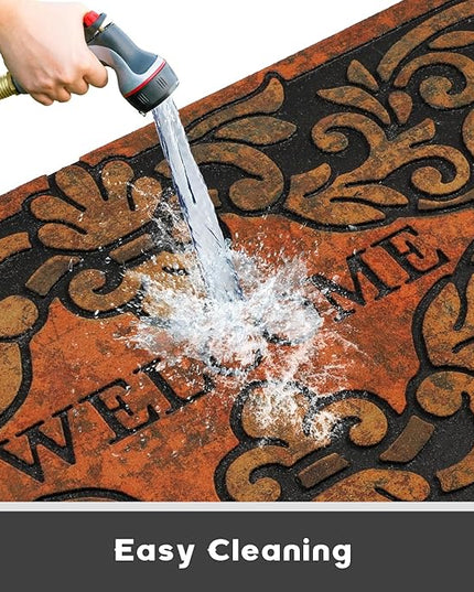 Large 47"x22" Heavy Duty Welcome Mat Outdoor with Non-Slip Rubber Backing - Durable Outdoor Door Mat for Front Door Entrance, Garage, Patio & High Traffic Areas（Welcome - Style2）