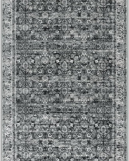 2x6 Runner Washable Rug for Hallways, Moss Charcoal Soft Neutral Vintage Kitchen Rugs with Non-Slip, Non-Shedding Distressed Floral Rug for Entryway Porch Kitchen Bedroom Laundry