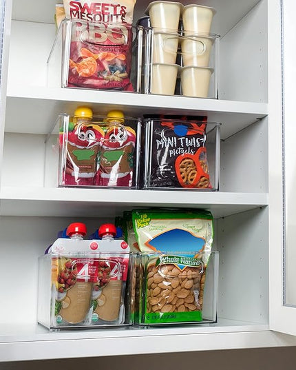 ClearSpace Clear Plastic Storage Bins – Perfect Kitchen Organization and Storage or Pantry Storage – Fridge Organizer, Pantry Organization and Clear Storage Bins, Cabinet Organizers