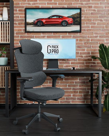 Ergonomic Office Chair – Computer Chair with Divided Tilted Back, Adjustable Armrests & Soft Seat – Holds Up to 290bs (Gray)